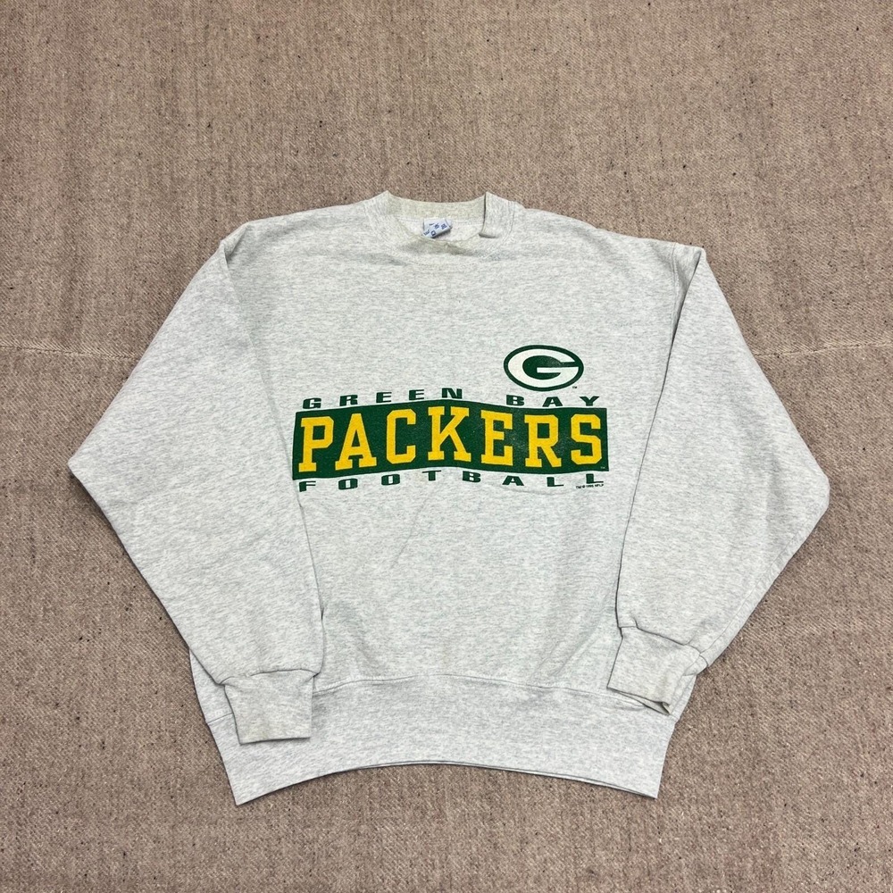 Vintage Green Bay Packers Sweatshirt Mens Large Gray‎ 1990s NFL